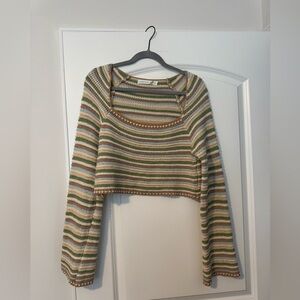 Altar'd State Multicolor Striped Crochet Top